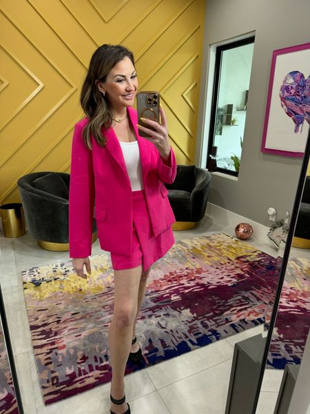 Pink blazer & pink skort - wearing a small in both. Easy to mix & match and super comfortable yet polished!

Also linking my favorite bodysuits :)

#LTKStyleTip #LTKFindsUnder50 #LTKWorkwear