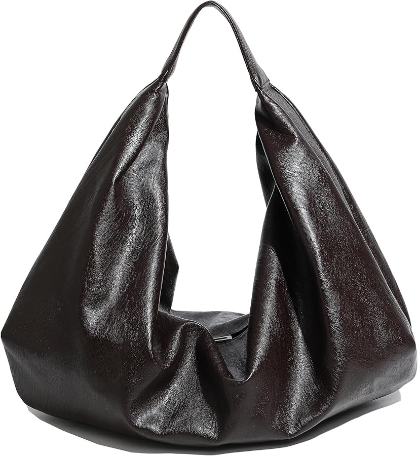 Women's Large Soft Vegan Leather Slouchy Crescent Hobo Tote Shoulder Bag | Amazon (US)