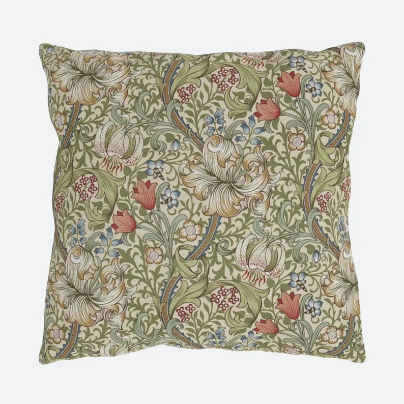 William Morris Golden Lily Pillow, Vintage Floral Cottage Decor, Art Nouveau Design - Etsy | Etsy (Global)