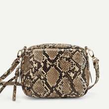 Snakeskin Pattern Zipper Crossbody Bag | SHEIN