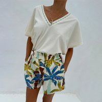 Women's Palm Elissa Shorts, Size 28, Cotton/Linen by Never Fully Dressed | Never Fully Dressed US