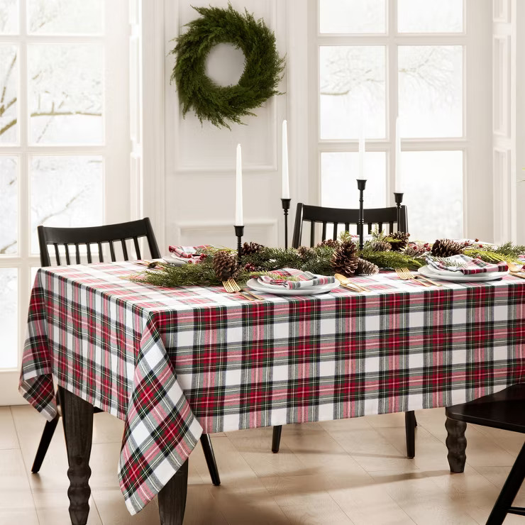 Christmas Classic Holiday Plaid Cotton Tablecloth - Elrene Home Fashions | Target