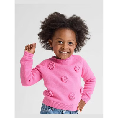 The Children's Place Toddler Girls Long Sleeve 3D Rosette Sweater | Target