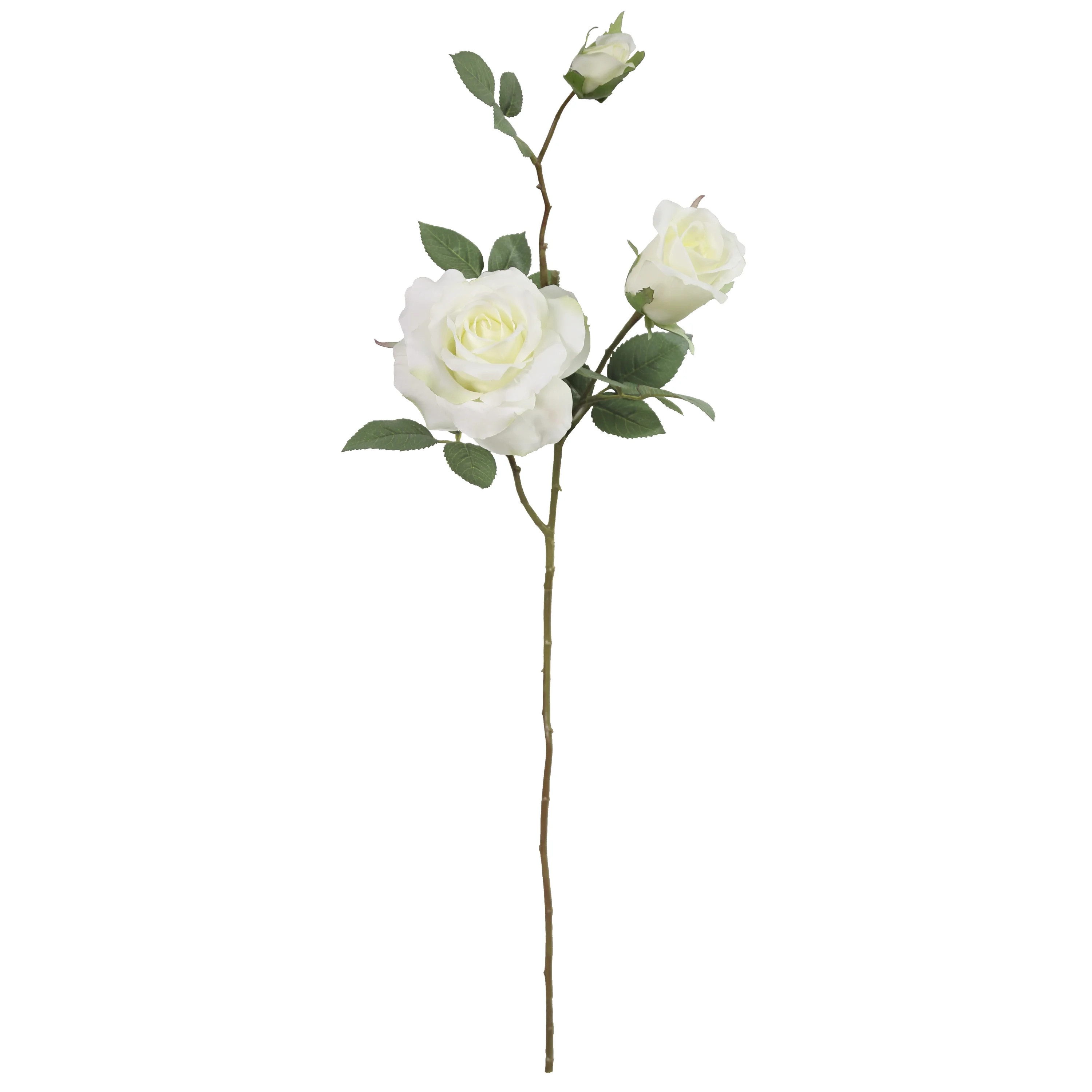 29.5-inch Artificial Silk White Rose 3 Heads Long Spray, for Indoor Use, by Mainstays - Walmart.c... | Walmart (US)