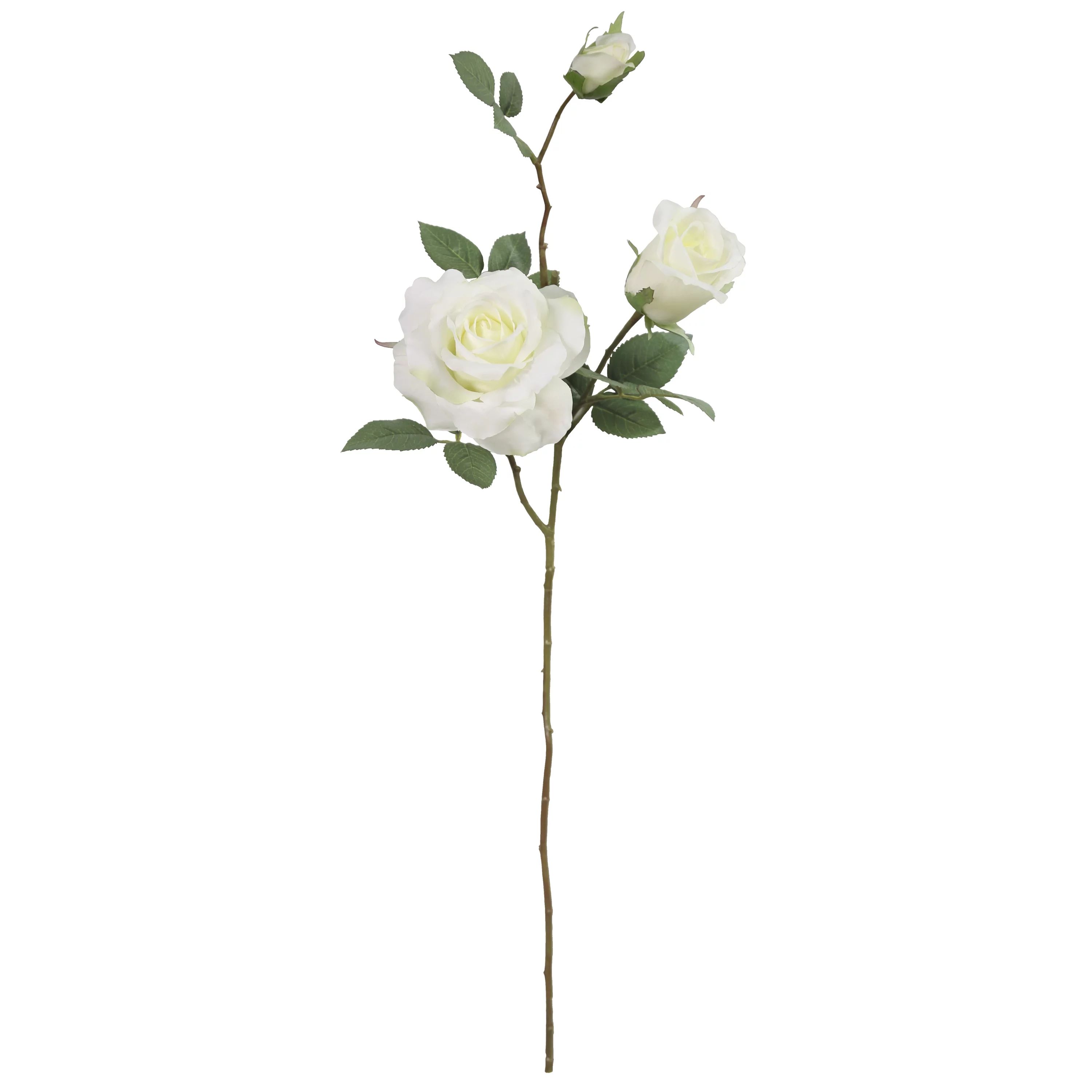 29.5-inch Artificial Silk White Rose 3 Heads Long Spray, for Indoor Use, by Mainstays | Walmart (US)