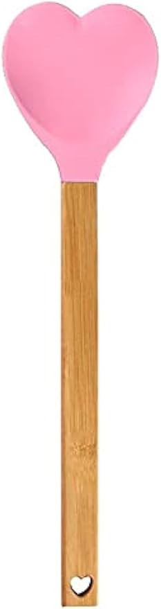 Generic Heart shaped silicone spatula – baking,stirring,pastry,kitchen utensil spoon – bamboo... | Amazon (US)