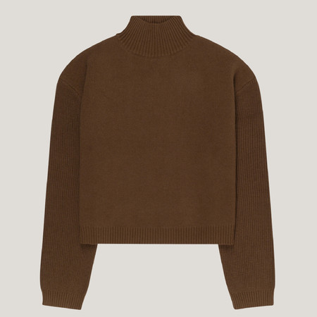 Keaton Mock Neck Sweater - Chocolate Brown | EllandEmm