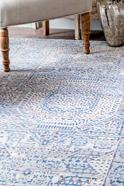 Light Blue Harmony Imperial Sun Token 5' 3" x 7' 7" Area Rug | Rugs USA