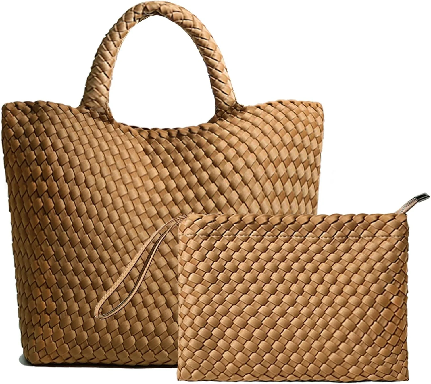 Woven Hobo Bag For Women Neoprene Tote Bag Large Capacity Handbag Patchwork Handmade Casual Shoulder Bags - Walmart.com | Walmart (US)