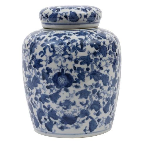 Decorative Ceramic Ginger Jar (8.25") - Blue/White - 3R Studios | Target