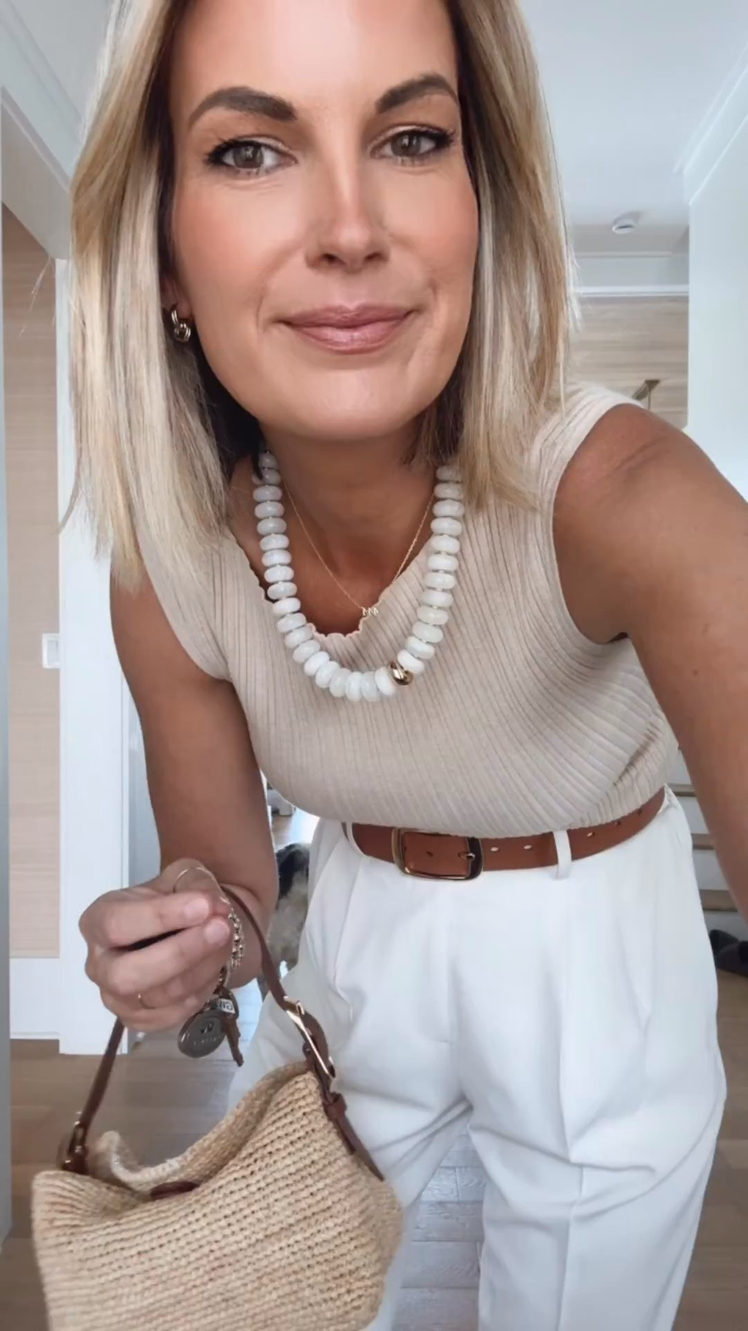 Business casual summer outfit.  I wore this to a school meeting. I am 5’11” in small in the top and small tall in the pull on trousers. These are a wrinkle resistant material. Use my new customer discount code RACHELXSPANX for 15% off plus free shipping.

#LTKdayinmylife #LTKSeasonal #LTKWorkwear