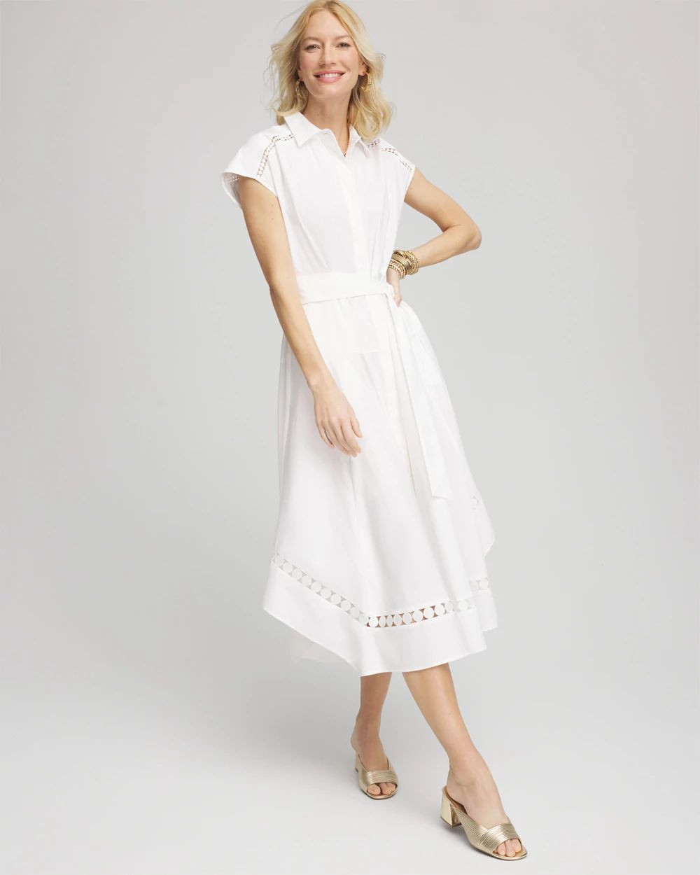 Poplin Circle Trim Maxi Shirtdress | Chico's