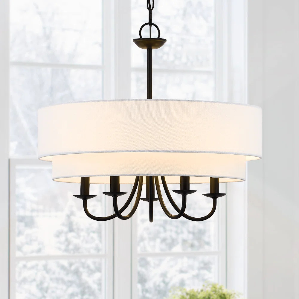 Ciriclio 21.5" W 5-Light Metal Drum Chandelier | Wayfair North America