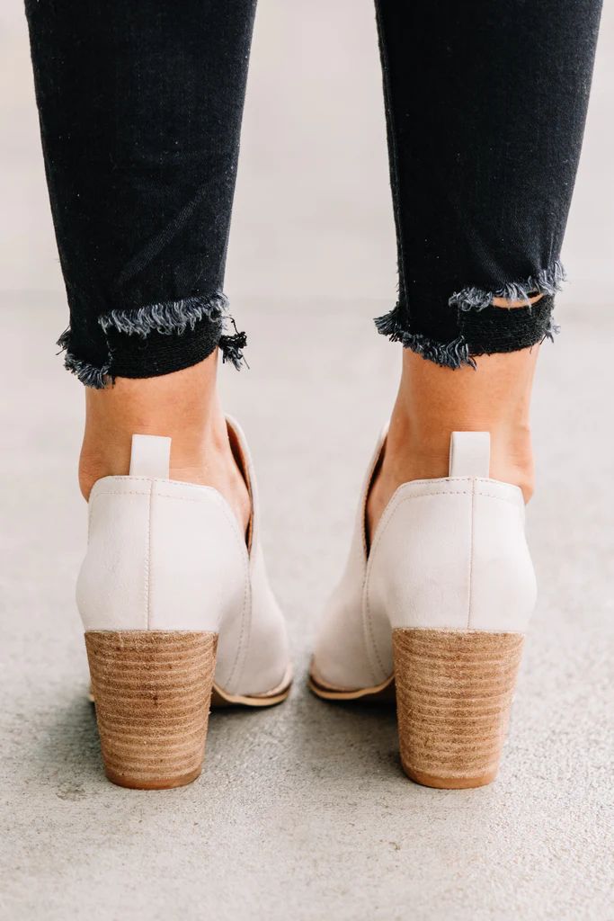 Be There Sand White Side Cut Booties | The Mint Julep Boutique