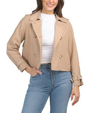 Cotton Blend Jacket With Buckle Cuffs | Women | Marshalls | Marshalls