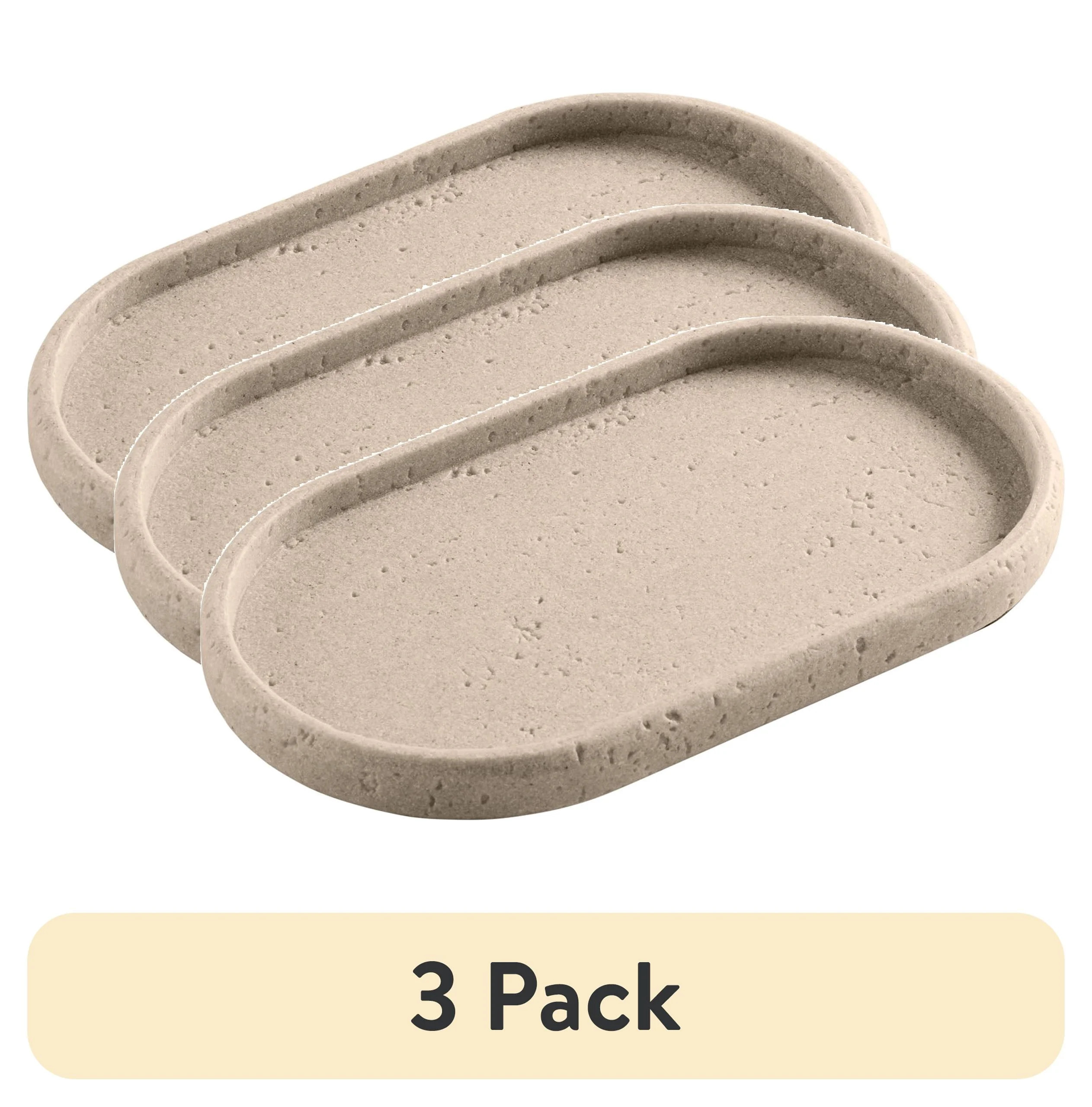 (3 pack) Better Homes & Gardens Faux Stone Accessory Tray | Walmart (US)
