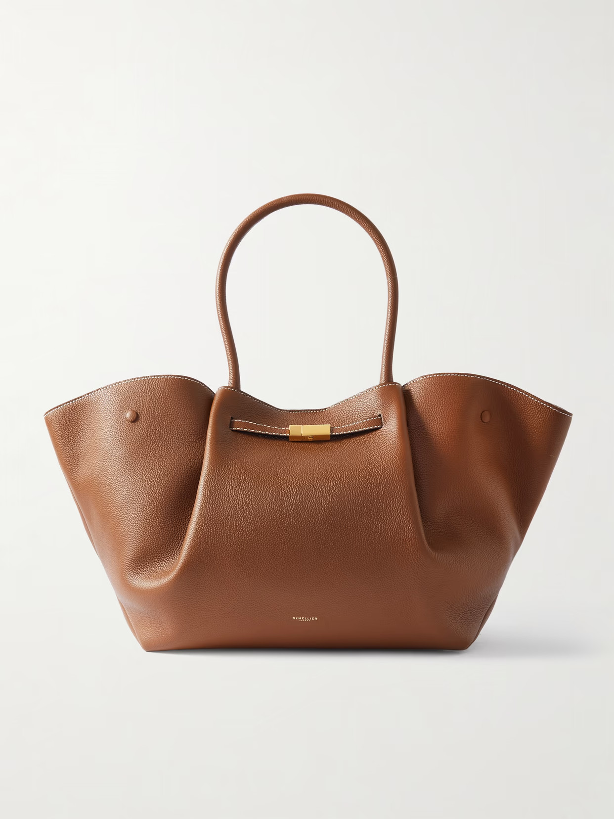 DeMellier - New York Textured-leather Tote - Brown | NET-A-PORTER (US)