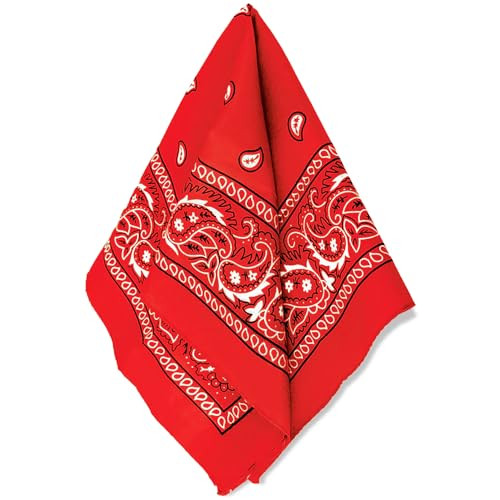 Classic Red Paisley Bandana - 20" x 20" (1 Count) - Perfect for Outdoor Activities, Fashion Accessory, and DIY Projects | Amazon (US)