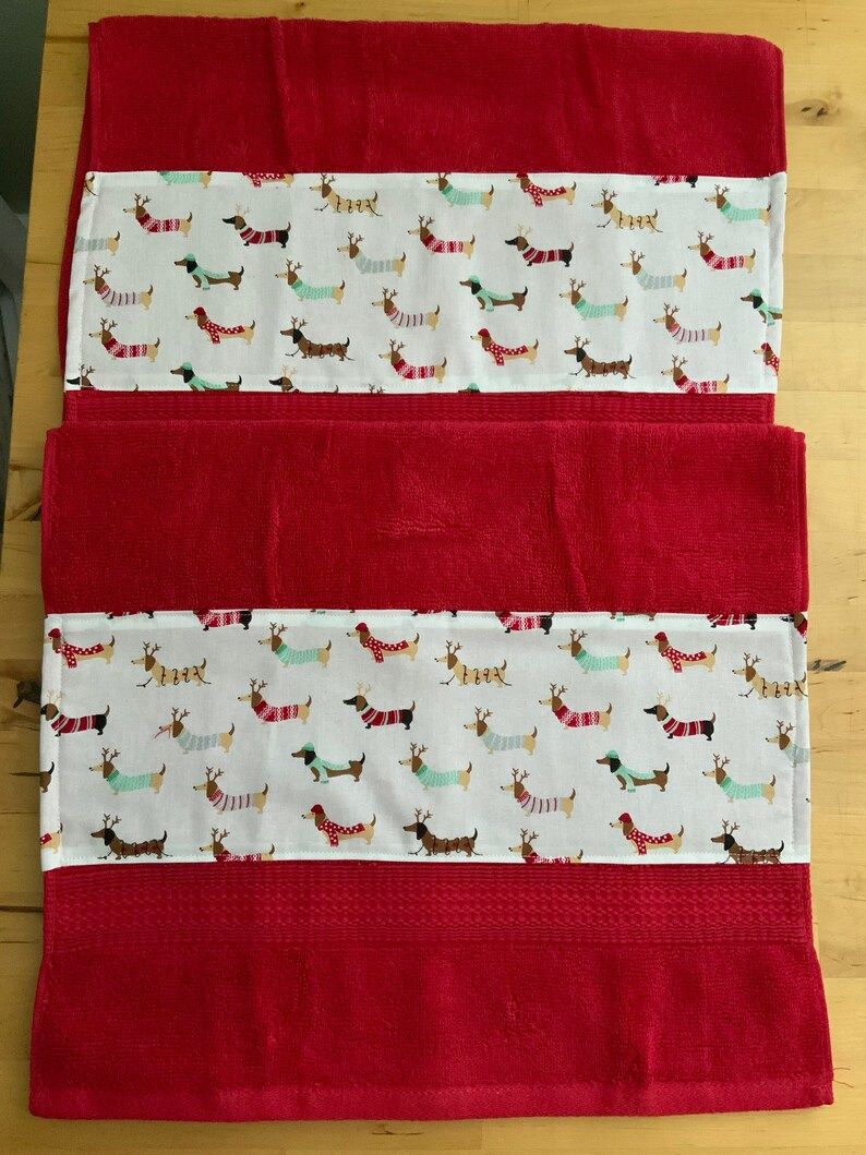 Dachshund Bath Towels Christmas Hand Towels Dog Hand Towels | Etsy | Etsy (US)
