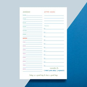 Hourly Schedule Notepad | Joy Creative Shop