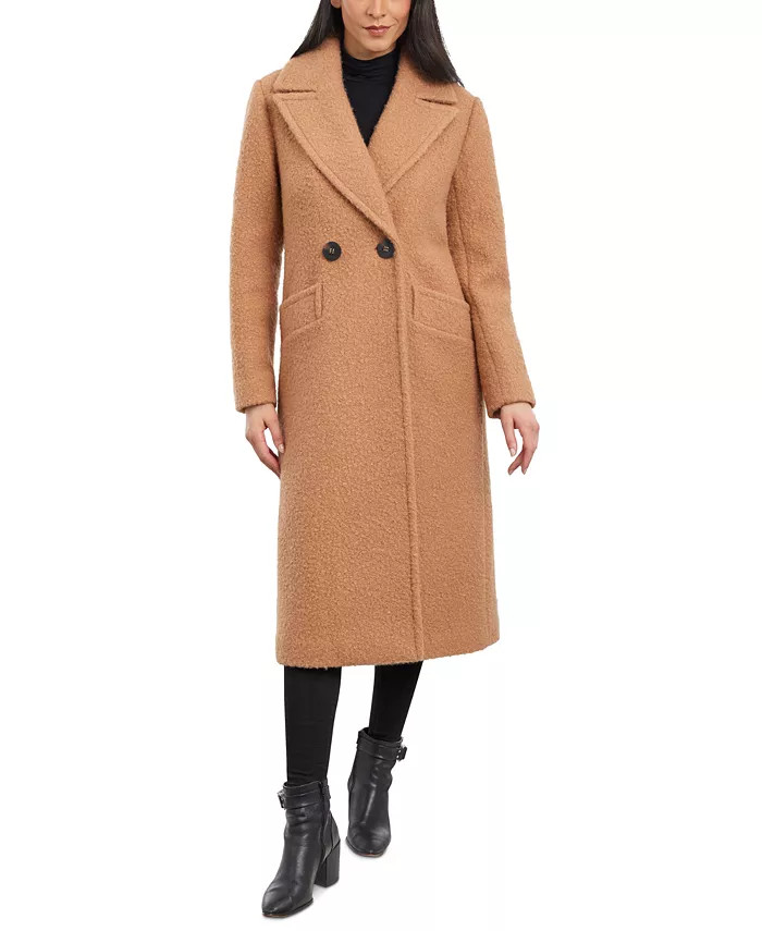 Women's Double-Breasted Bouclé Coat | Macy's
