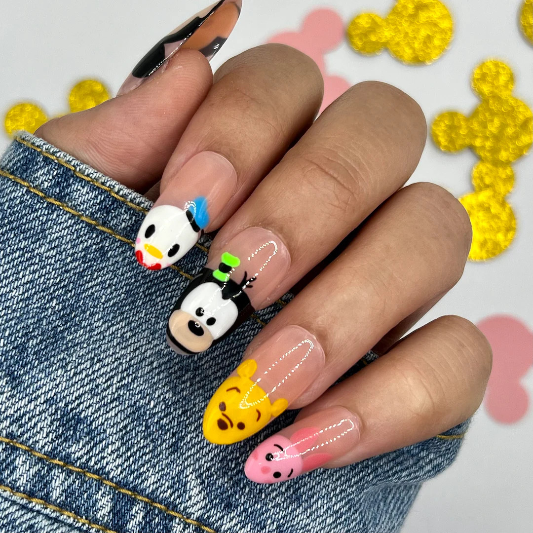 Disney Tsum Tsum Press on Nails Disney Nails Disneyworld Glue on Nails Fake Nails Short Nails Gif... | Etsy (US)