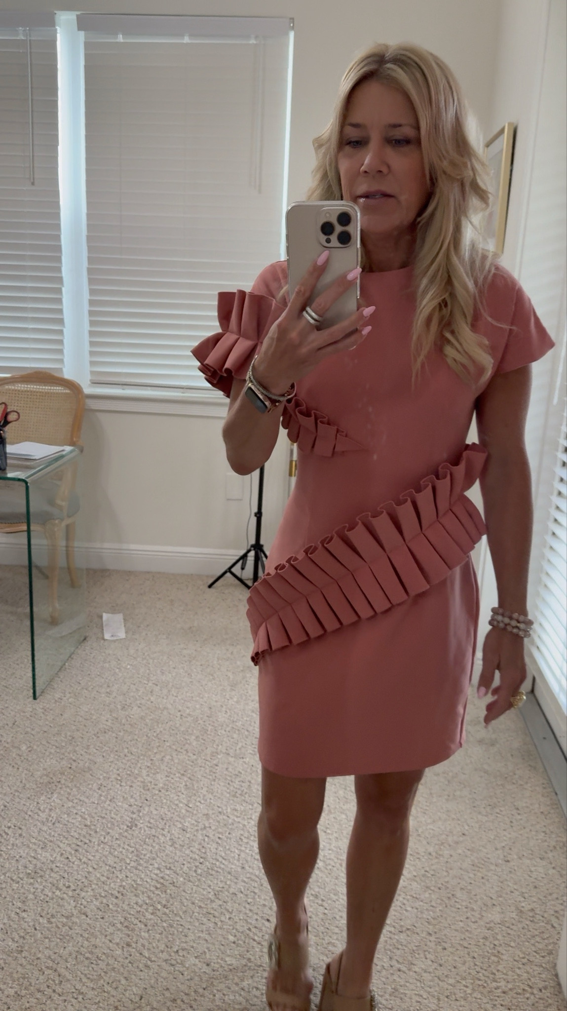 The perfect statement spring dress. Wore this to a woman’s expo and got tons of requests and compliments. Wearing AU size 2, US size 4 and it is a bit big. Runs true to size. Crystal heels are Kurt Geiger (old). Ring is from Paris. 

#LTKOver40 #LTKPetite #LTKootd