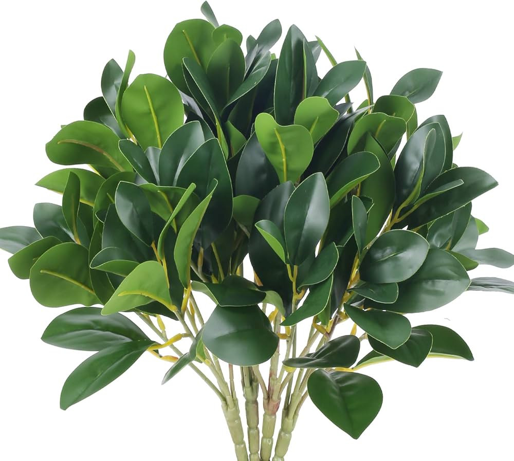 HO2NLE 4Pcs Artificial Shrubs Plants Fake Eucalyptus Leaves Stems Faux Greenery Branches for Gard... | Amazon (US)