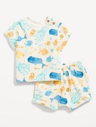 Unisex Printed T-Shirt & Matching Shorts 2-Piece Set for Baby | Old Navy (US)