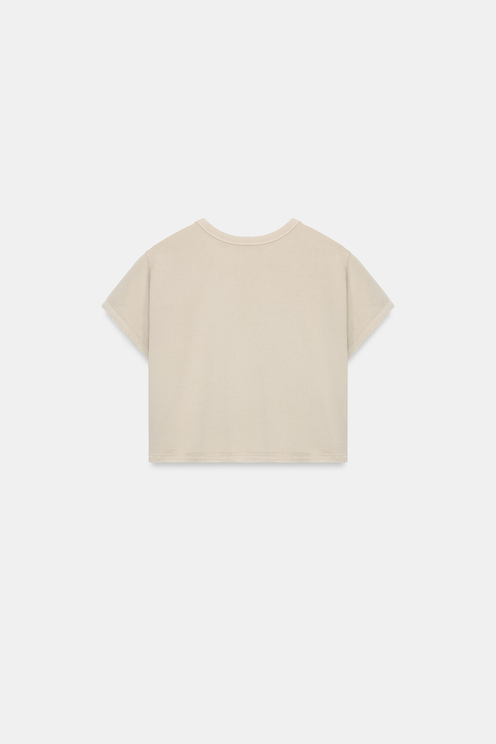 CROPPED FADED-EFFECT T-SHIRT | Zara UK