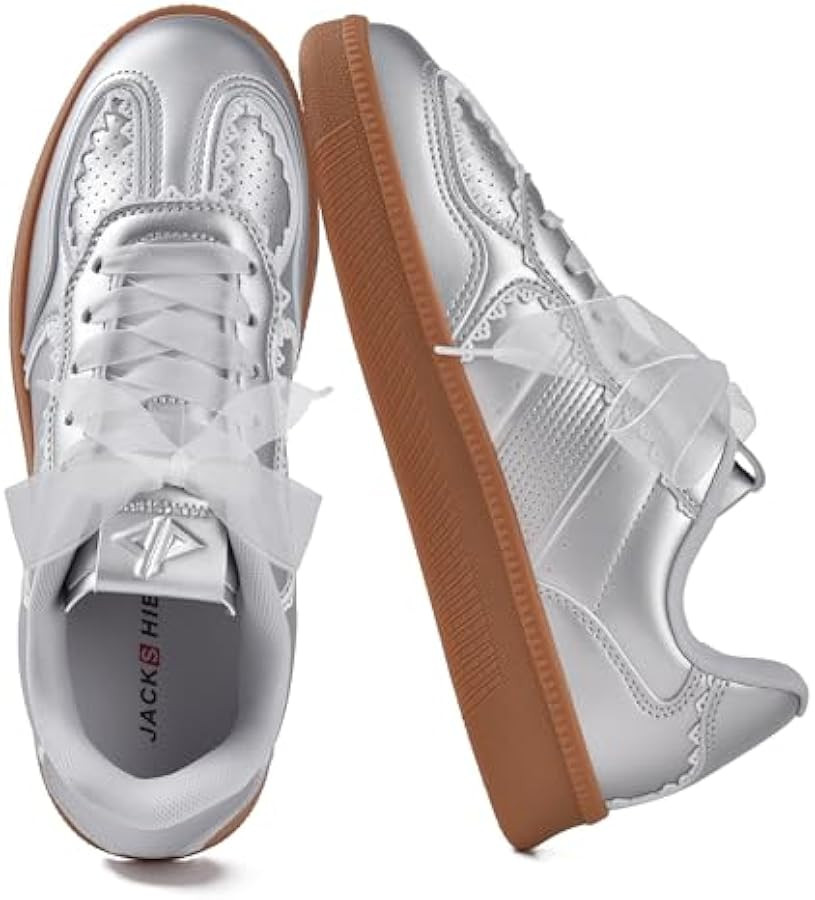 JACKSHIBO Women's Ribbon Lace-Up Fashion Sneakers Arch Support Gum Sole Tennis Walking Shoes with... | Amazon (US)