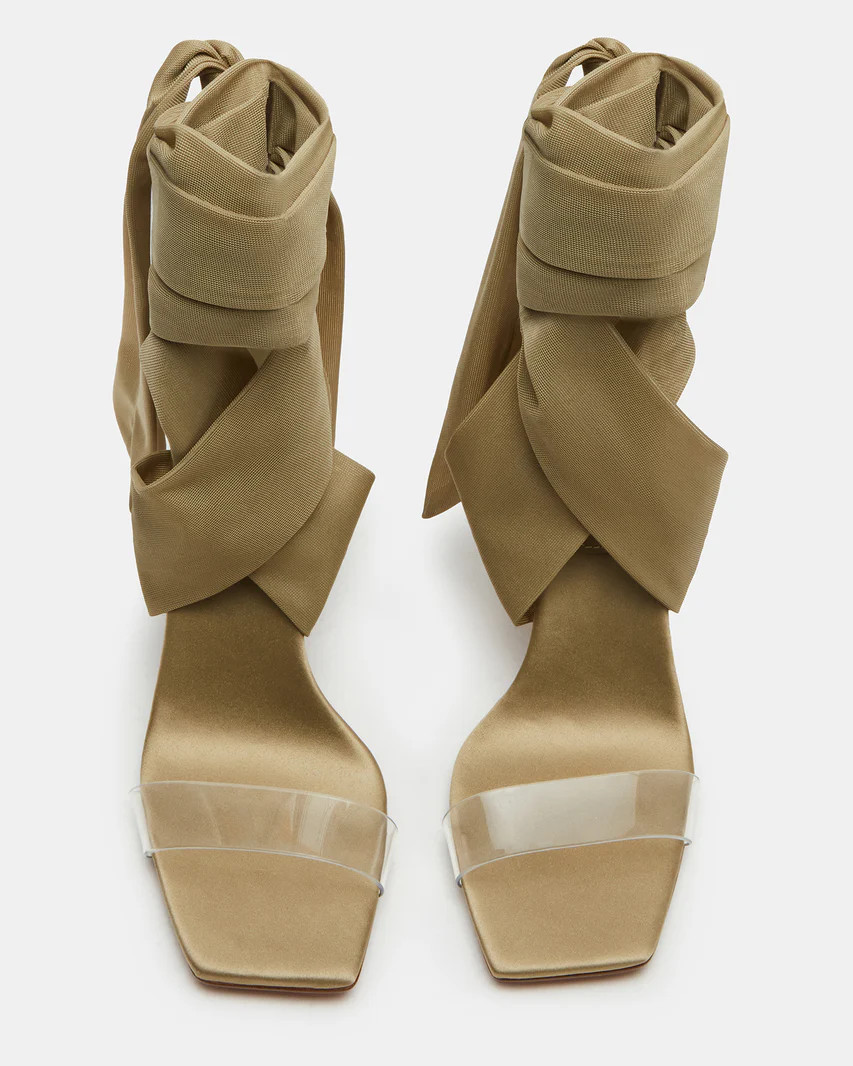 YURI Olive Square-Toe Lace-Up Stiletto Heel | Women's Heels | Steve Madden (US)
