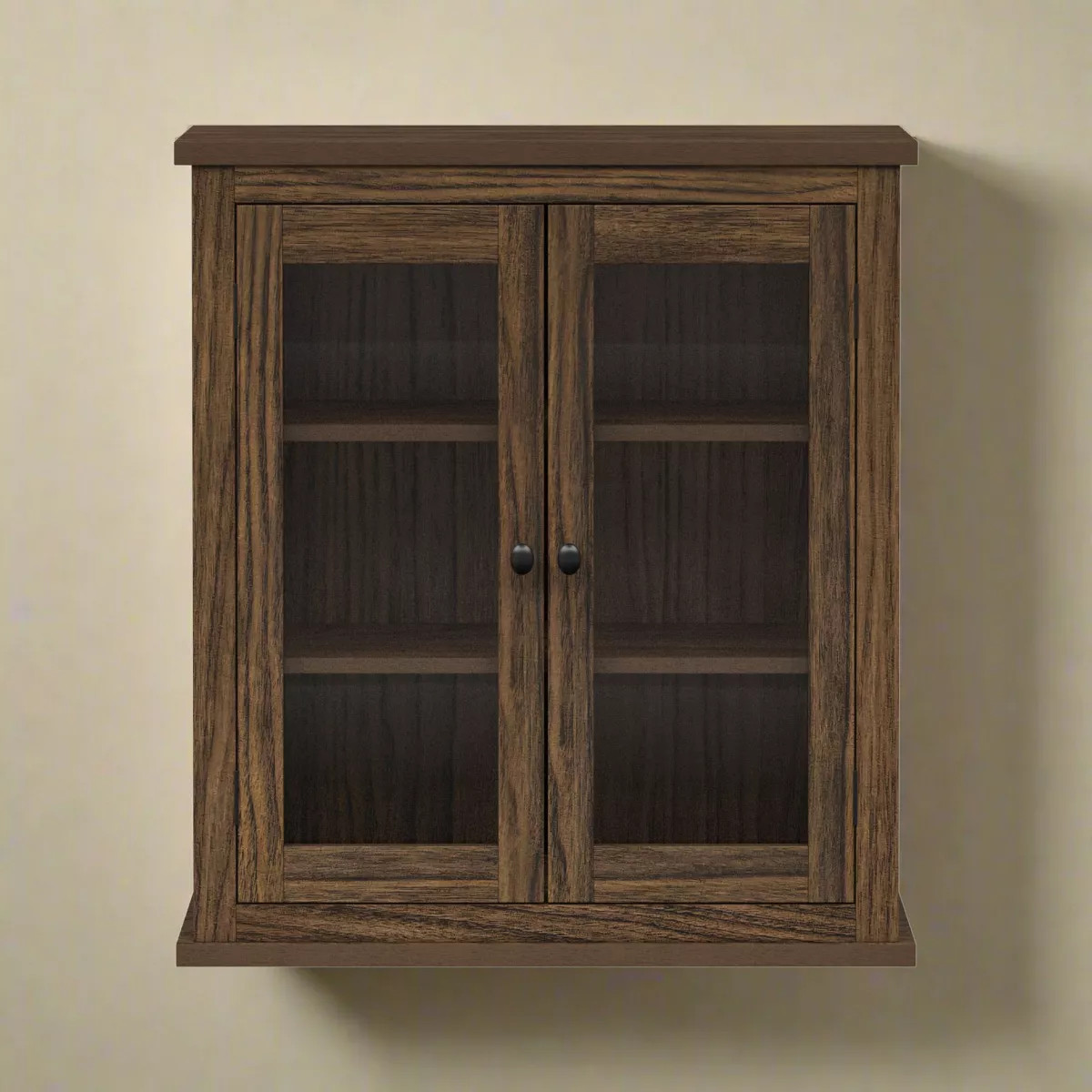 Teamson Home Donovan Removable Two-Door Wall Cabinet with Adjustable Shelves, Walnut | Target