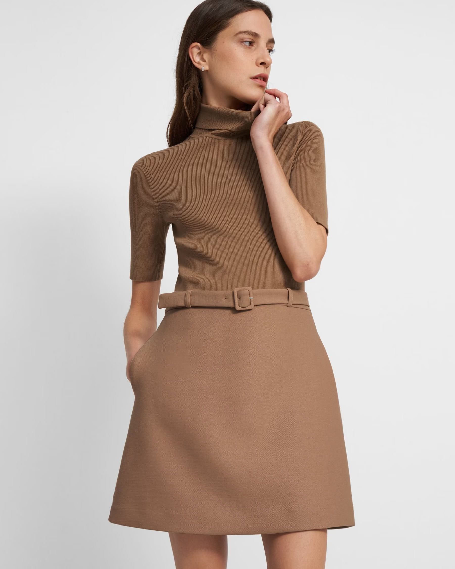 Combo Dress in Bistretch Wool Twill | Theory