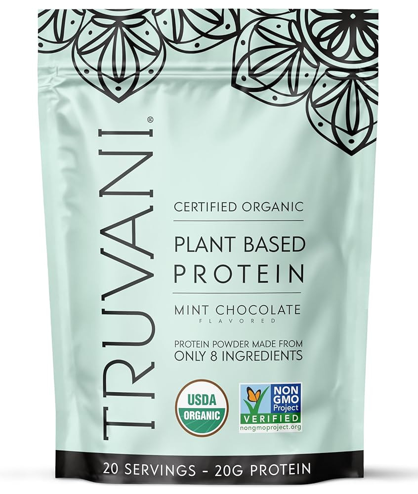Truvani Vegan Pea Protein Powder | Mint Chocolate | 20g Organic Plant Based Protein | 20 Servings... | Amazon (US)