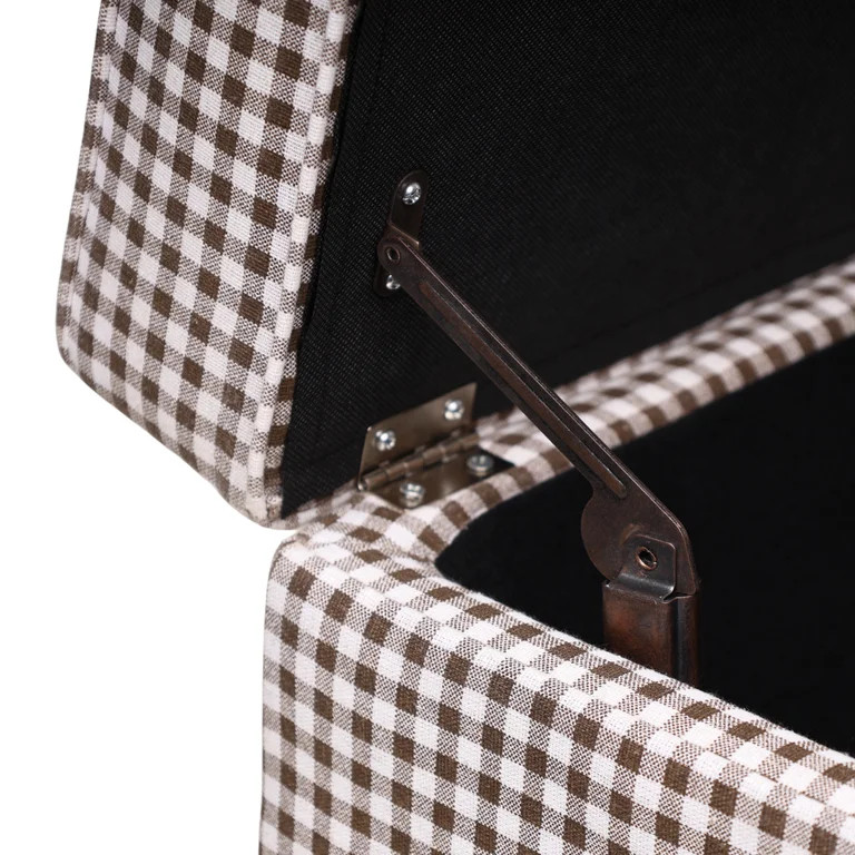 My Texas House Alamo Large Skirted Ottoman, Gingham Fabric | Walmart (US)