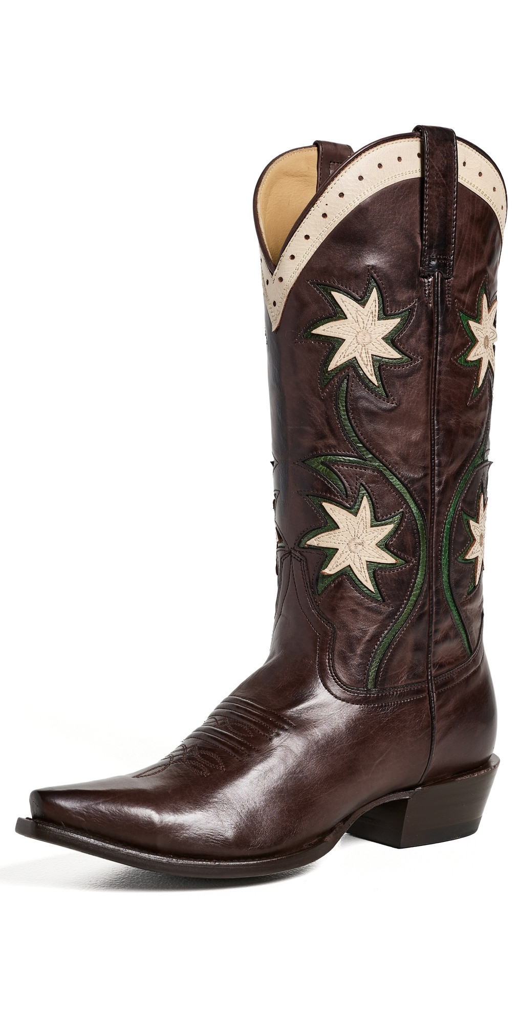 THE GREAT. Stetson x THE GREAT. Cowboy Boots Brown Floral 8.5 | Shopbop