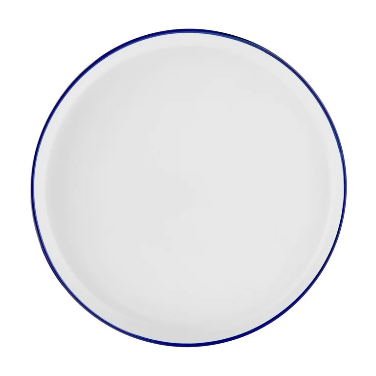 Mainstays 12-Piece Blue Rim Stoneware Dinnerware Set - Walmart.com | Walmart (US)