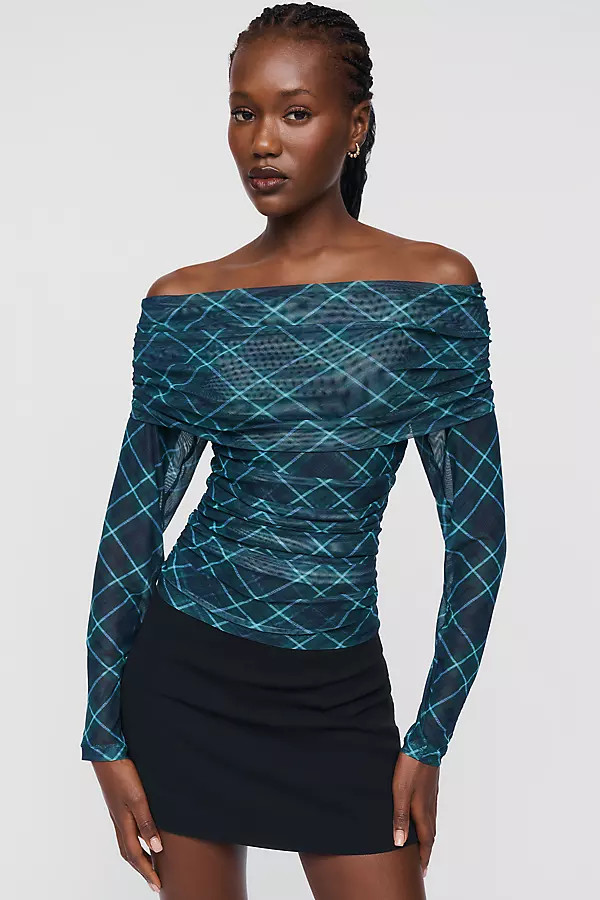 Aleda Mesh Off-Shoulder Top | Anthropologie (US)