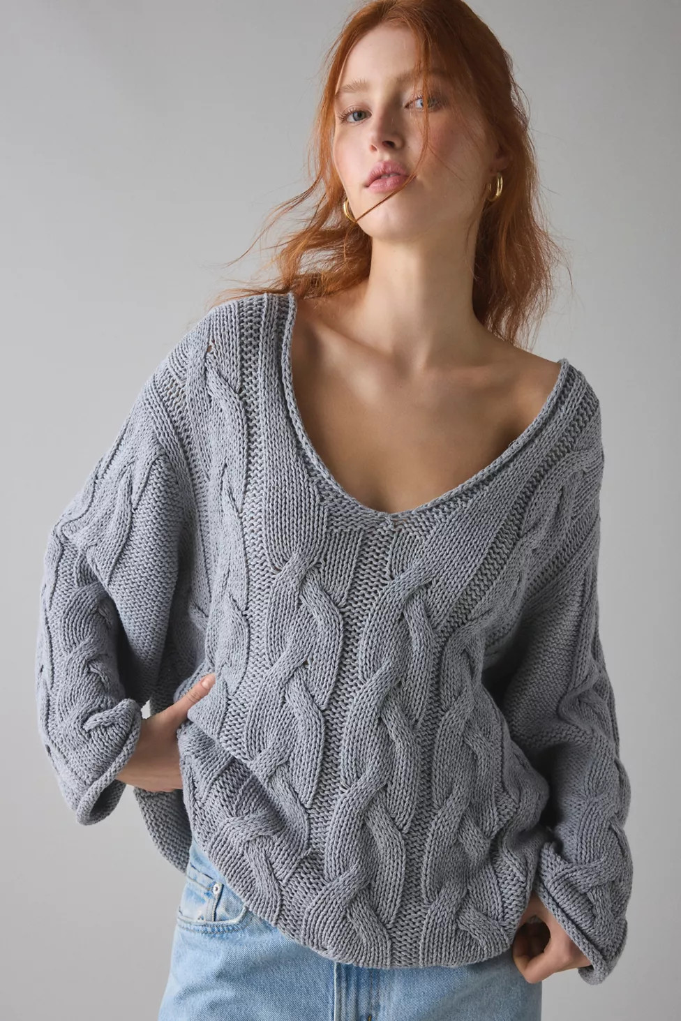 BDG Skylar Oversized Cable Knit Sweater | Urban Outfitters (US and RoW)