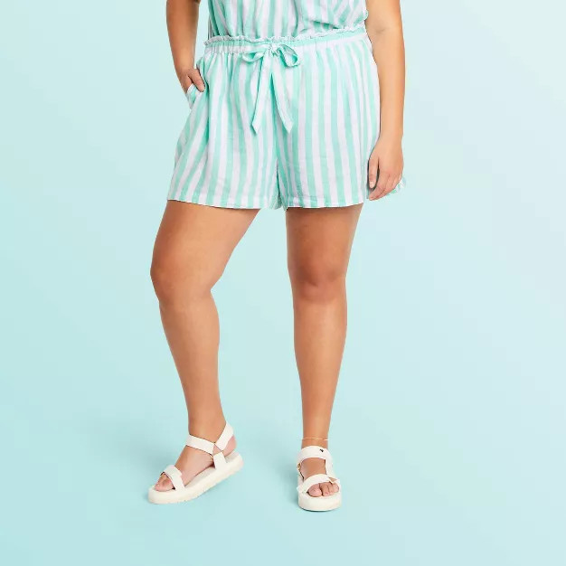 Women's High-Rise Striped Shorts - Stoney Clover Lane x Target Light Green | Target