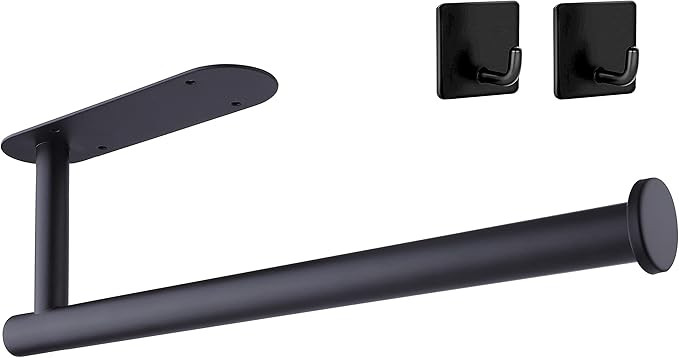 Amazon.com: Paper Towel Holder Under Cabinet Black Adhesive Kitchen Wall Mount Paper Towel Holder... | Amazon (US)