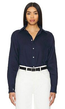 Polo Ralph Lauren Button Front Shirt in Newport Navy from Revolve.com | Revolve Clothing (Global)