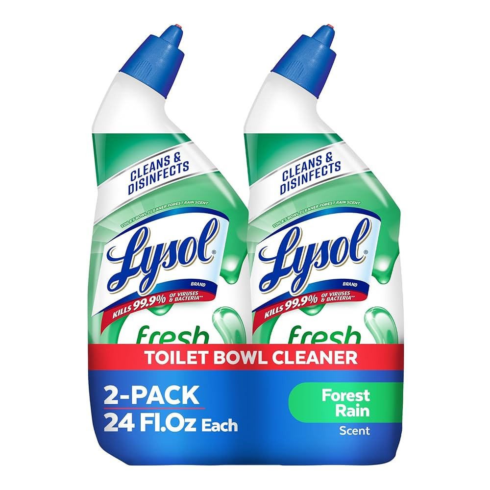 Lysol Toilet Bowl Cleaner Gel, For Cleaning and Disinfecting, Stain Removal, Forest Rain Scent, 2... | Amazon (US)