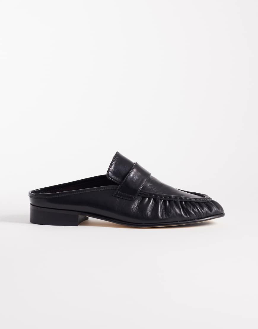 Tony Bianco Glacier loafer mules in black leather | ASOS (Global)
