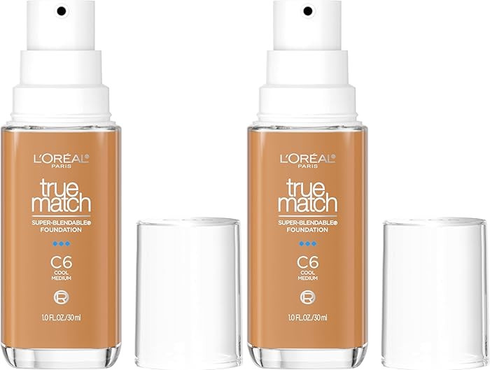 L'Oreal Paris True Match Super-Blendable Foundation, Medium Coverage Liquid Foundation Makeup, C6... | Amazon (US)
