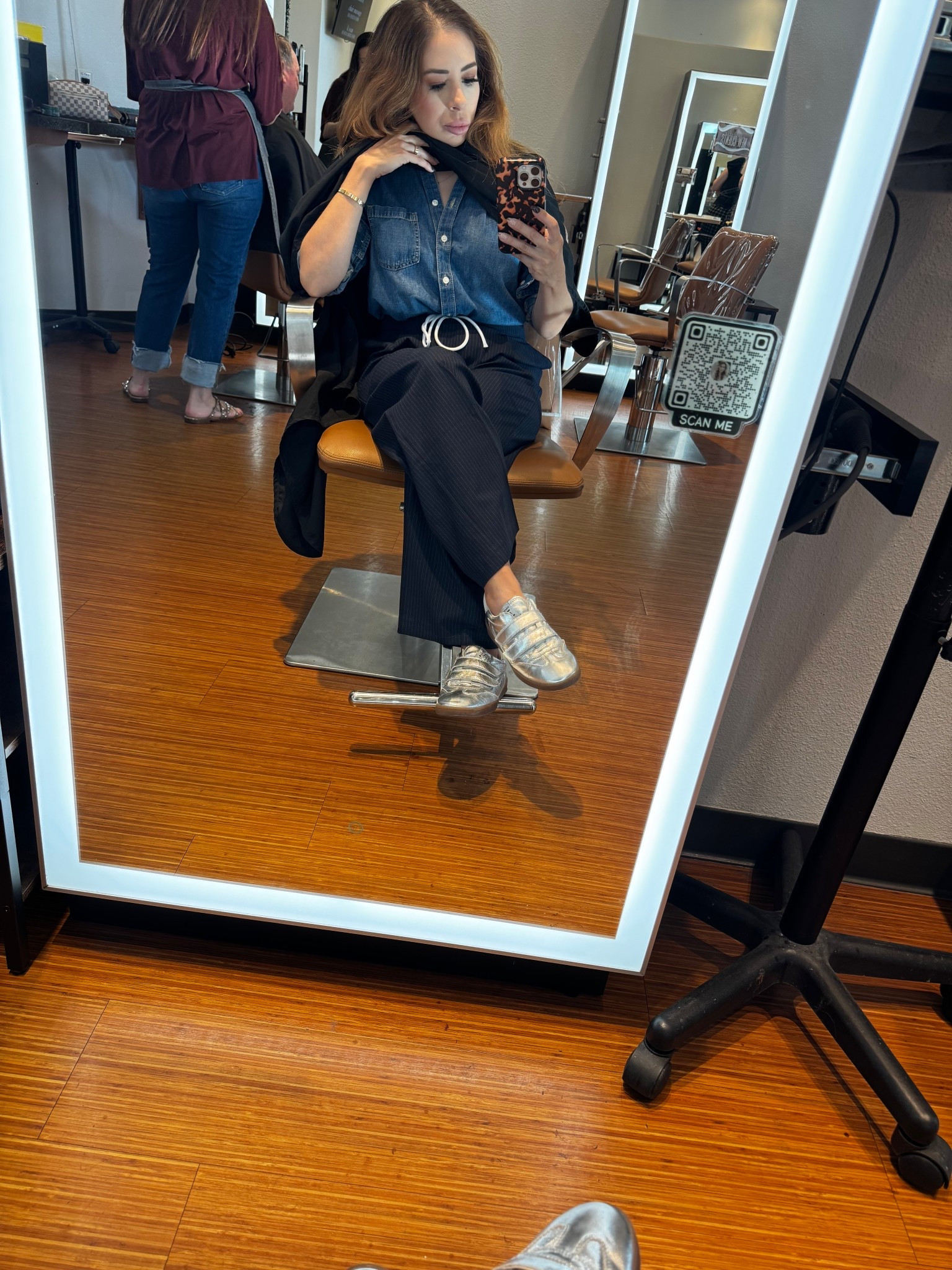 Denim Button down and pinstripe athletic pants…

Love the mix of denim and pinstripes. A bit athletic, a bit relaxed, a little refinement. And the silver sneakers. They don’t go with anything, but manage to go with everything!

#LTKStyleTip #LTKOver40 #LTKFindsUnder50
