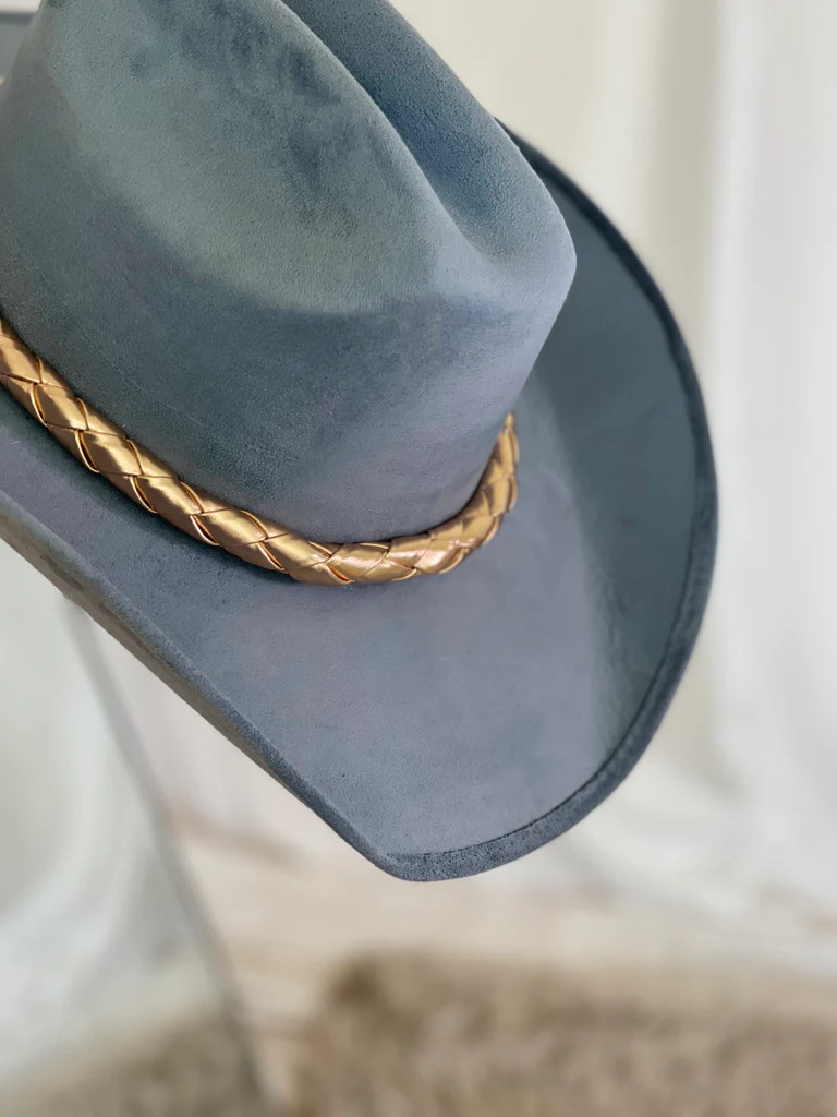 NEW!! The "Levi" Faux Suede Cowboy Hat in Blue | Glitzy Bella