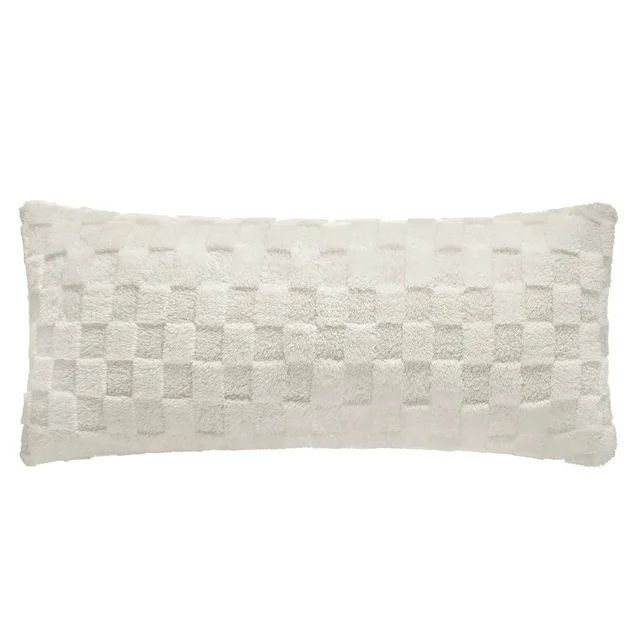 Urban Shop Checkered Hug Pillow, 16" X 36", Ivory | Walmart (US)