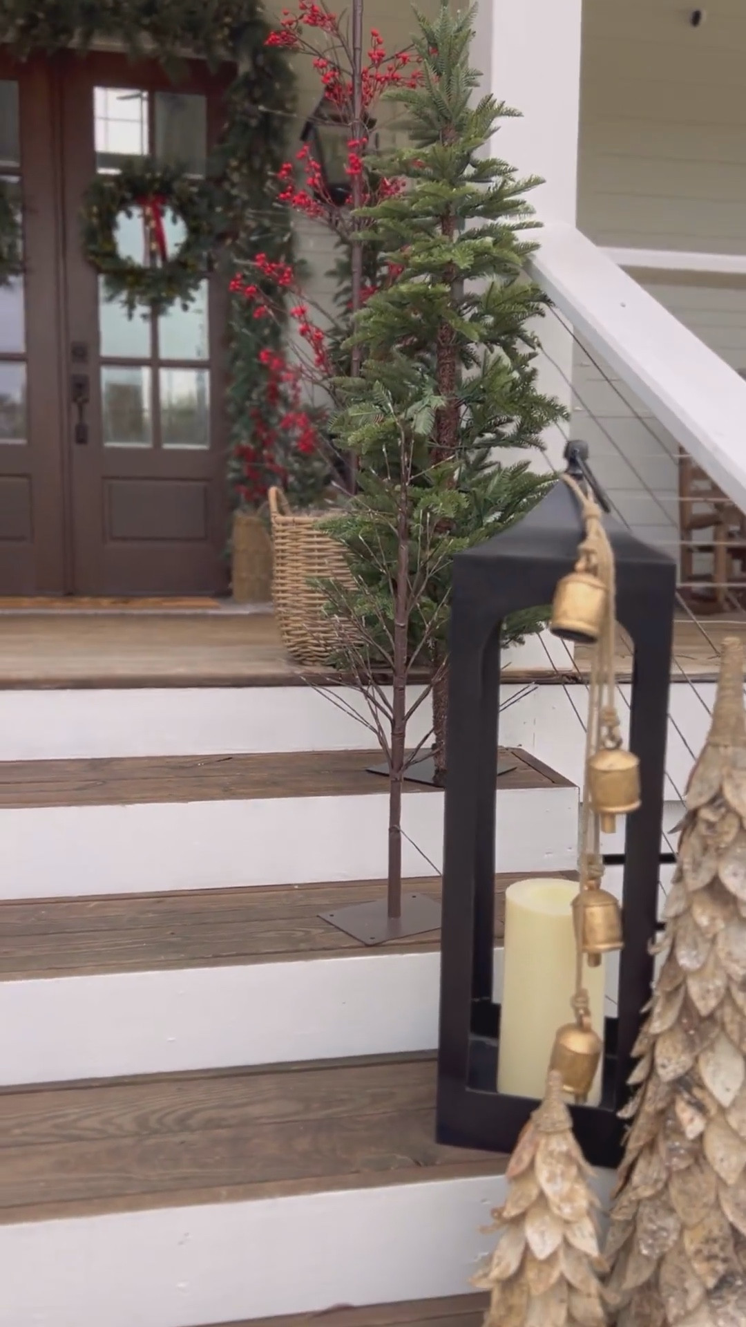 2024 Christmas front porch steps! I loved using different trees and elements to adorn my holiday porch stairs! Plus most of this lights up so be sure to see my post of it at night!🤩

#LTKHome #LTKStyleTip #LTKHoliday